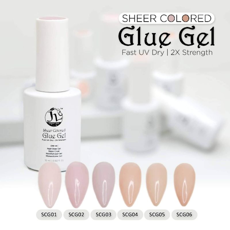 Sheer Colored GLUE GEL Use as Nail Glue /Gel Polish / Rhinestone Glue