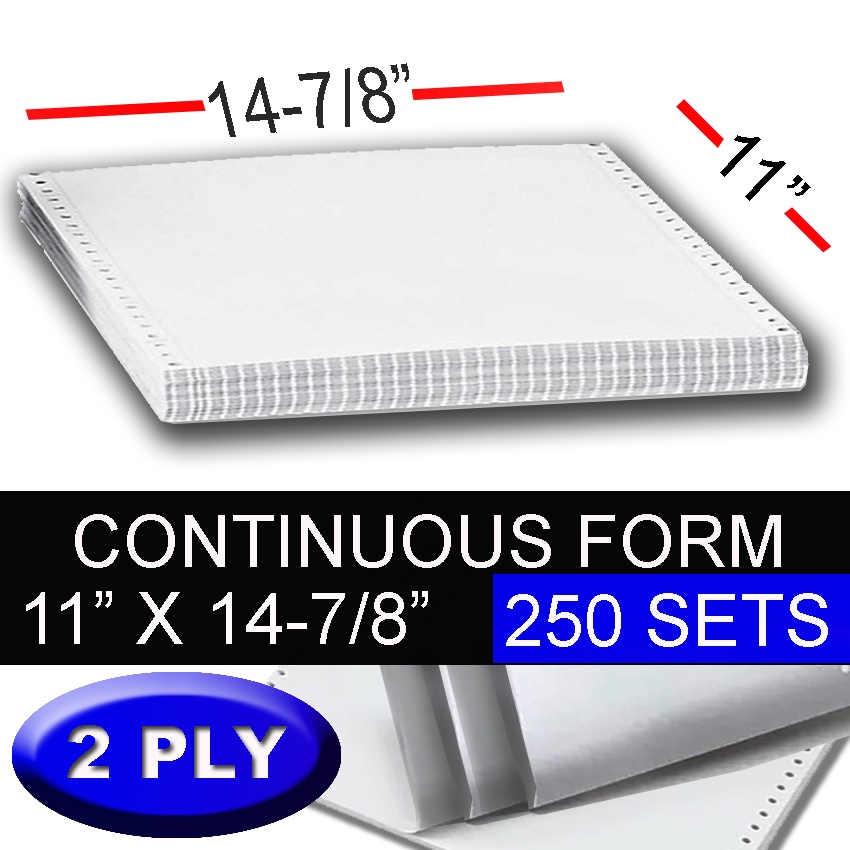 Continuous Forms / Continuous Paper all WHITE 11 X 147/8 INCH 1 PLY 2