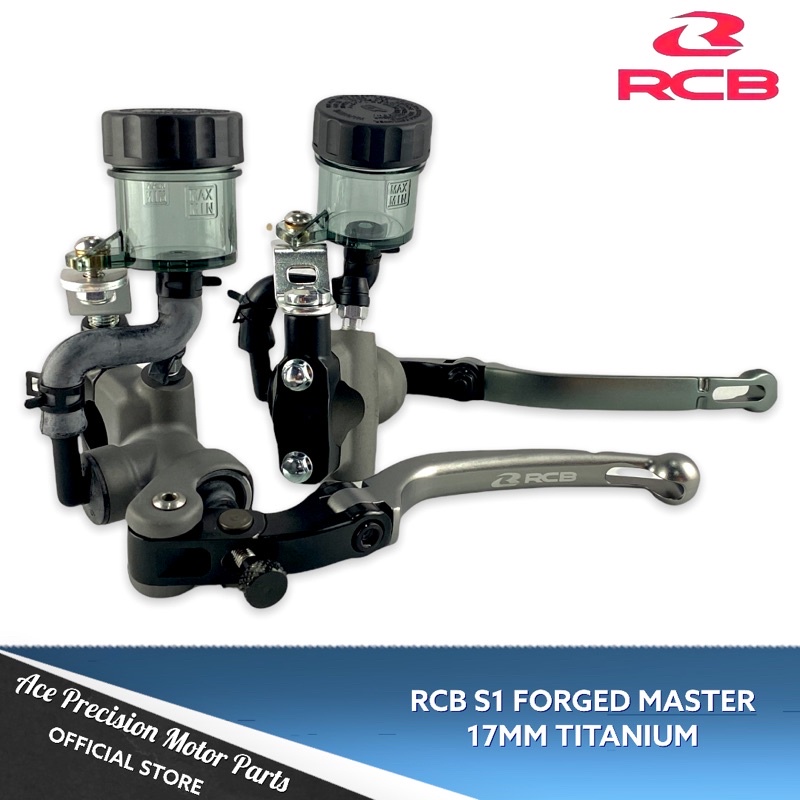 RCB BRAKE/CLUTCH MASTER PUMP S1 SERIES TYPE 17MM TITANIUM