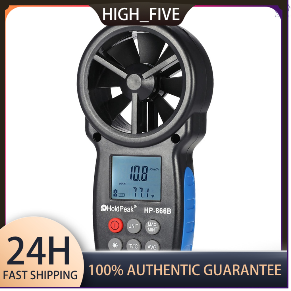 HoldPeak HP-866B Mini LCD Digital Anemometer Wind Speed Air Velocity ...