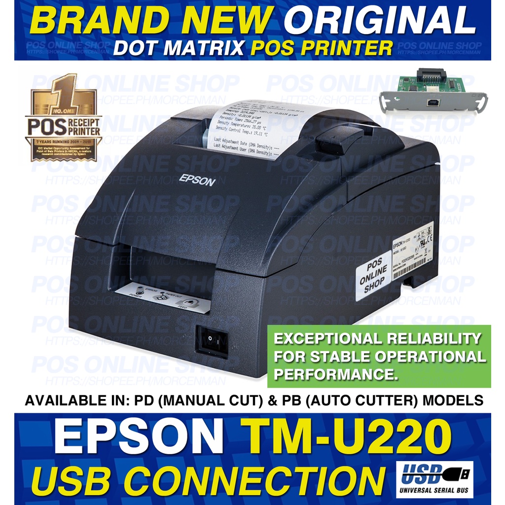 BRAND NEW EPSON TM-U220D TM-U220B POS RECEIPT DOT MATRIX PRINTER USB ...