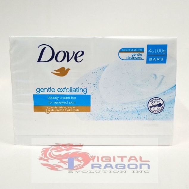 Original Dove Gentle Exfoliating Bar Soap 4 X 100g 8717163607305