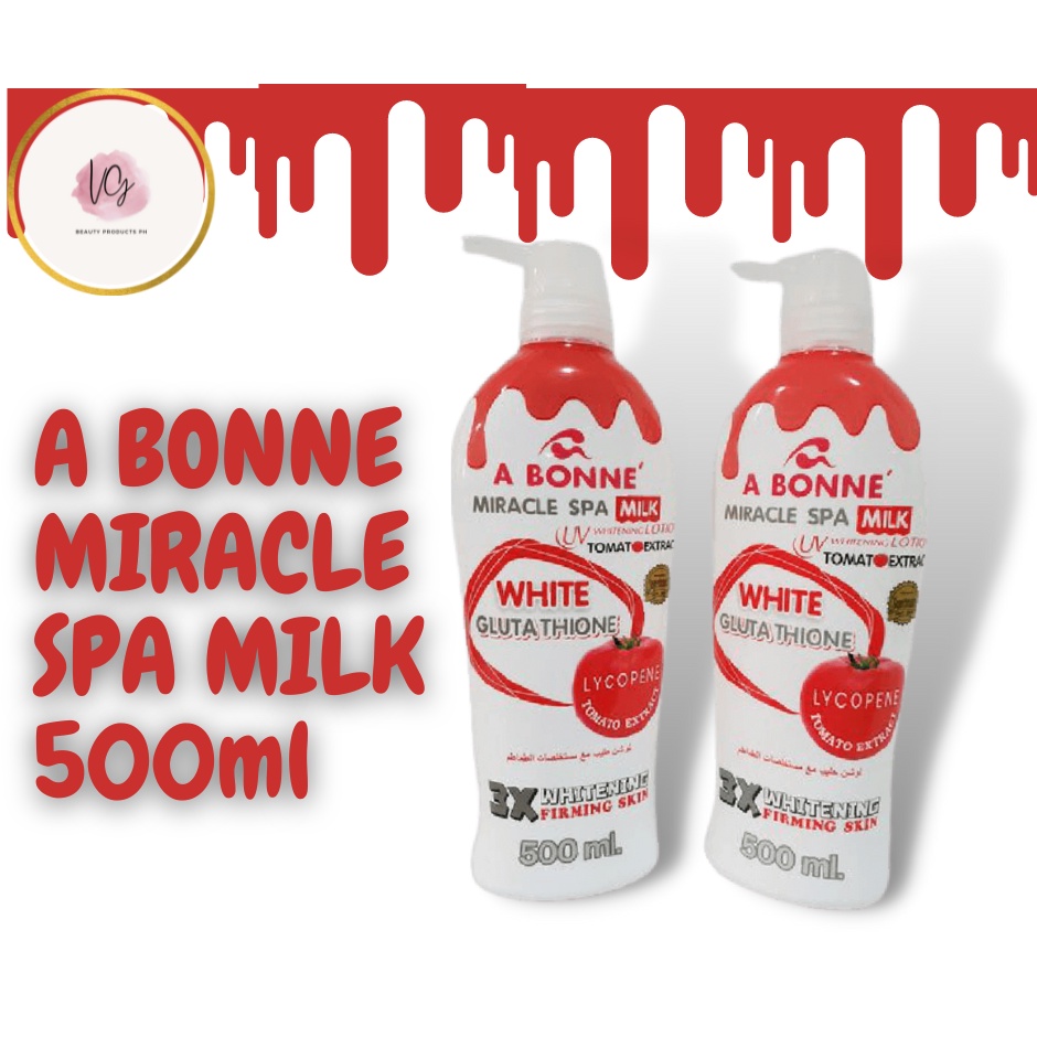 A Bonne Miracle Spa Milk UV Whitening Lotion Lycopene 500ml Shopee