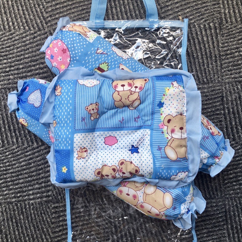 3 pcs Newborn Baby Pillow Set for Little Muffins (Pillow & 2 Bolsters