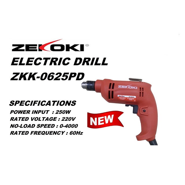 ZEKOKI ELECTRIC DRILL HAND DRILL ZKK0625PD ORIGINAL Shopee
