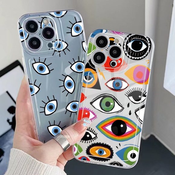 for iPhone 13 Pro Max 14 12 iPhone 11 XR 8 7 SE 2022 Evil Eyes Clear ...