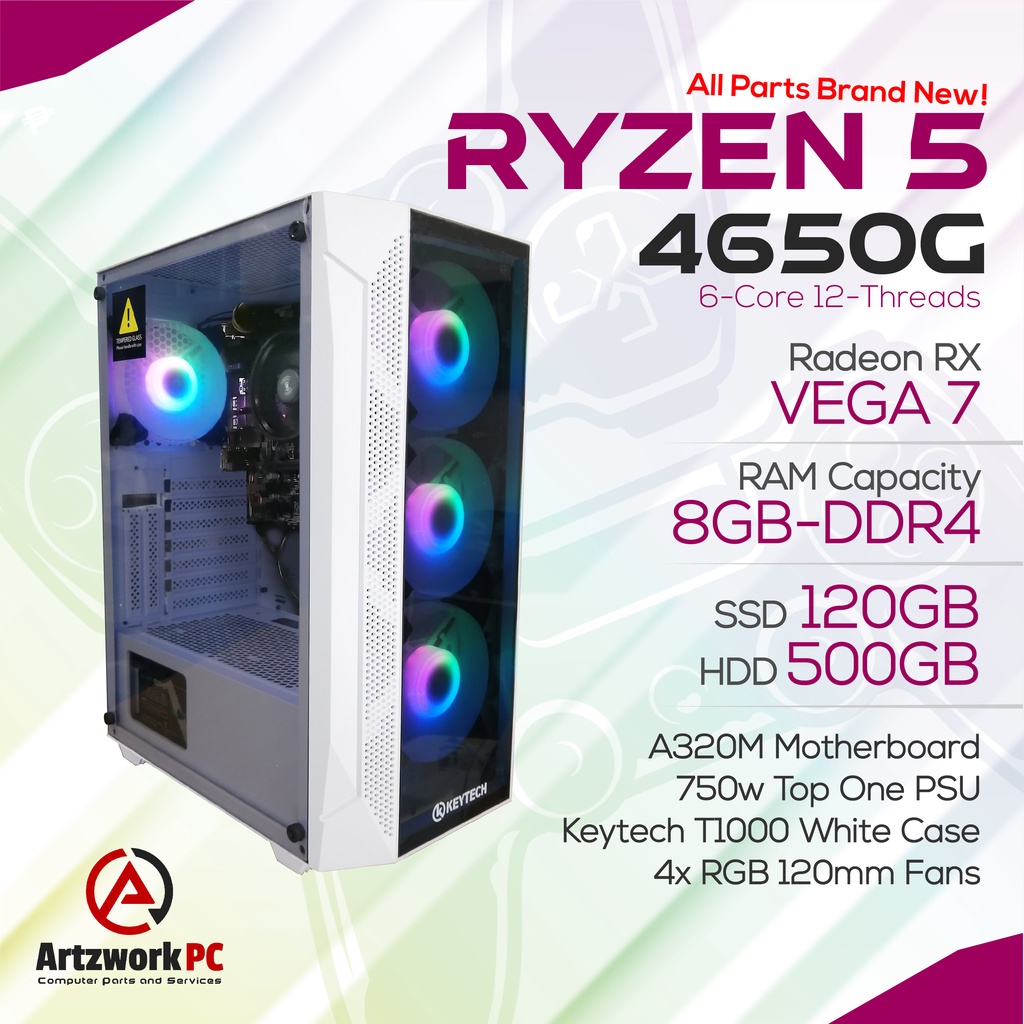 AMD Ryzen 5 4650G Gaming PC Desktop Unit Only 6 Core 12 AMD Ryzen 5 4650G Gaming PC Desktop Unit Only 6 Core 12