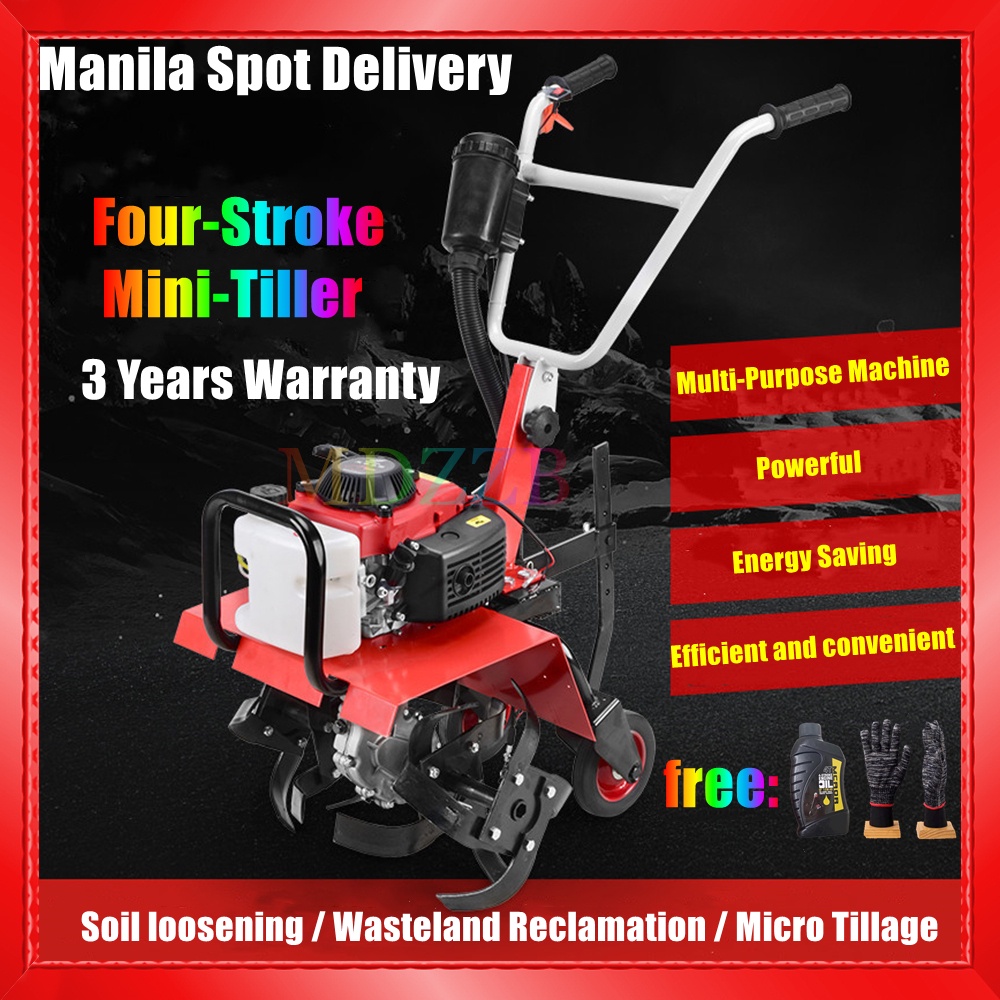 Microtiller, plowing, soil turning and rotary tiller, wasteland