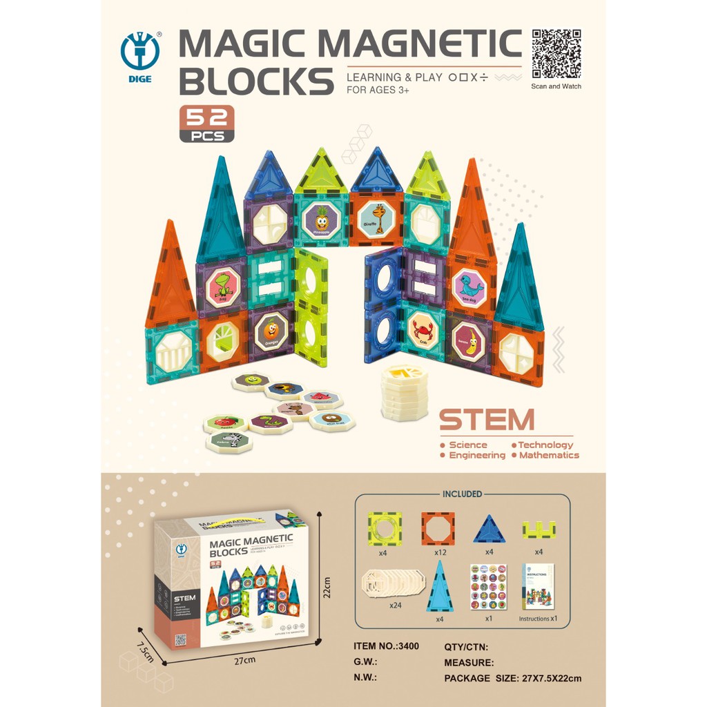 Magnetic BLOCKS 1-52PCS | Shopee Philippines