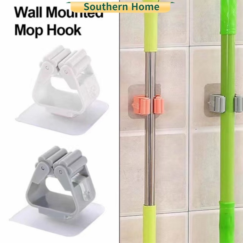 A04 COD【Manila】Mop Hook Mop clip Mop Broom Holder Wall Mounted Mop ...