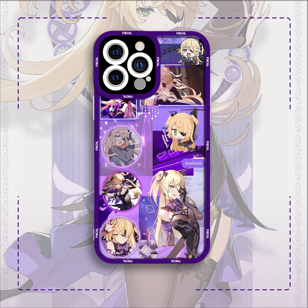 Case iphone Square Edge JM CASE Genshin Impact game Character Fischl 6