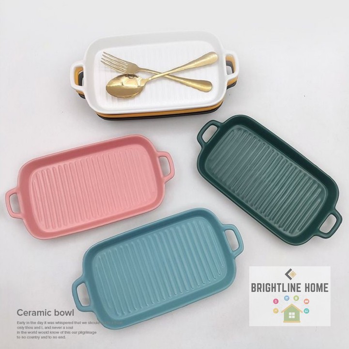Nordic Rectangular Ceramic Serving Pan | Shopee Philippines