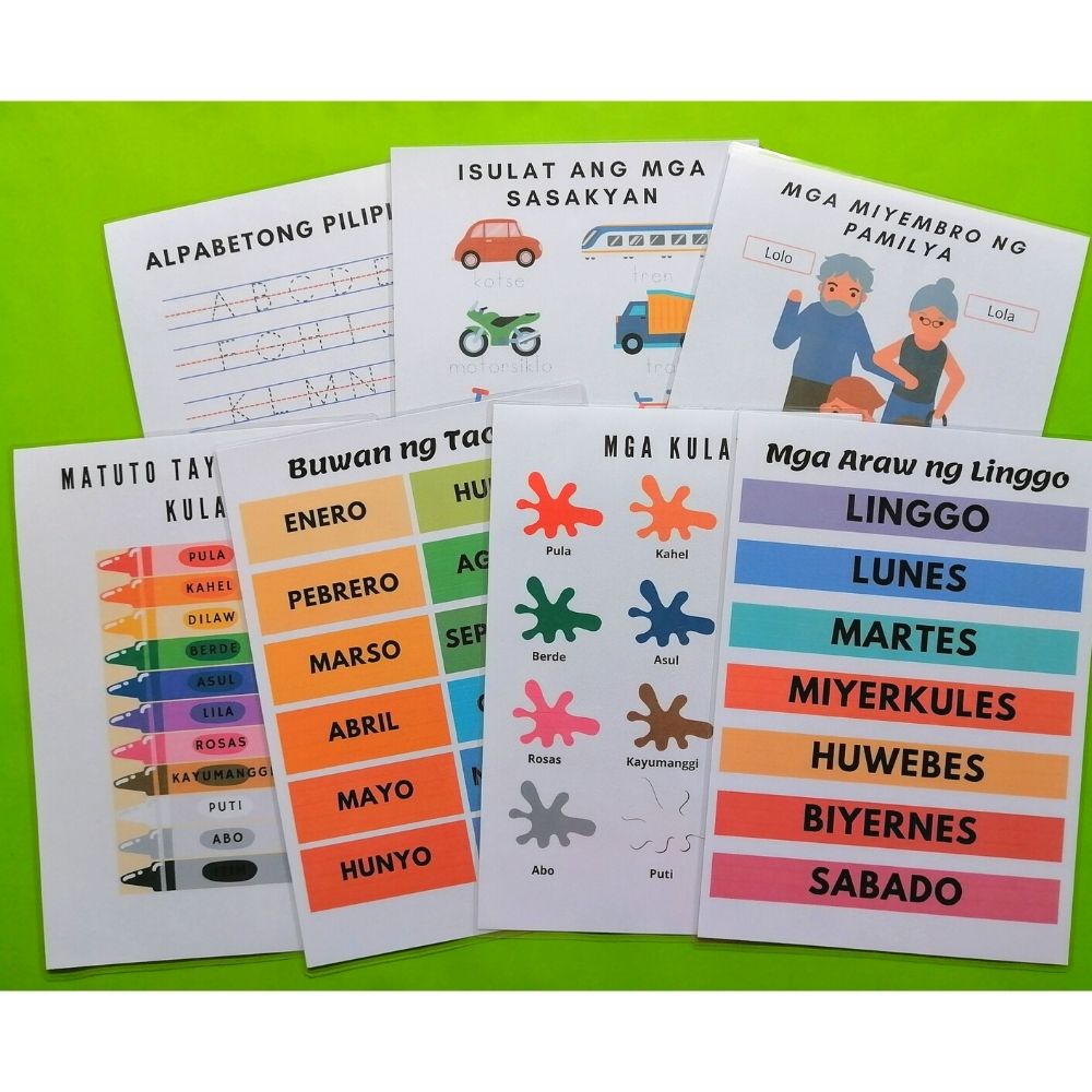 Laminated Filipino and Tagalog Educational Charts Posters & Writing Mats A4 or A5 Shopee