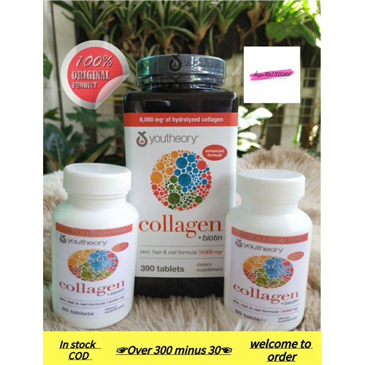 COD 2022 ♞Authentic Youtheory Collagen, 390 Tablets, 6000mg w/Vitamin C
