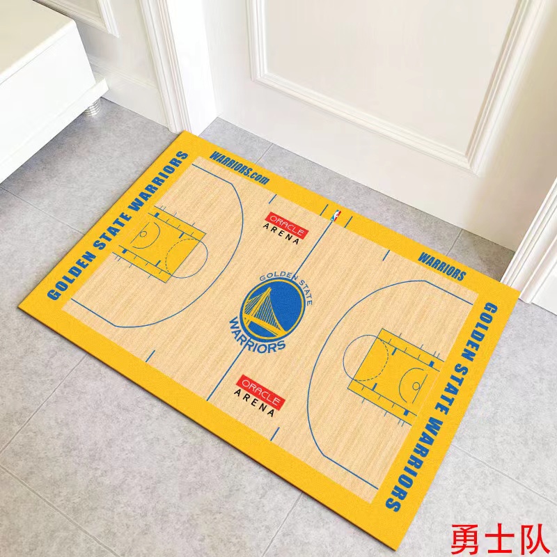 DOORMAT SIZE40X60CM NBA Lakers Warriors Trend Mat Basketball Court Carpet Living Room Sofa