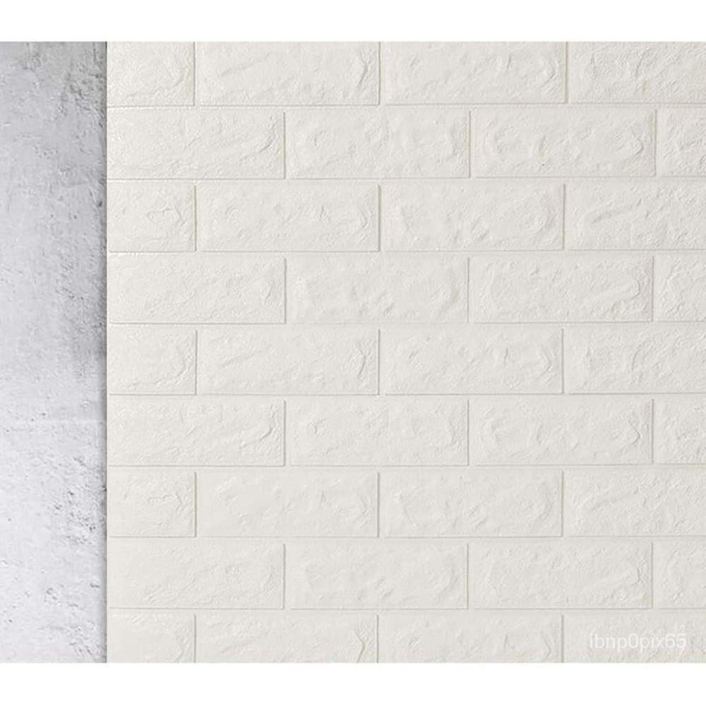 3D White Brick Effect Wallpaper Roll Light Grey Modern Vintage Rustic