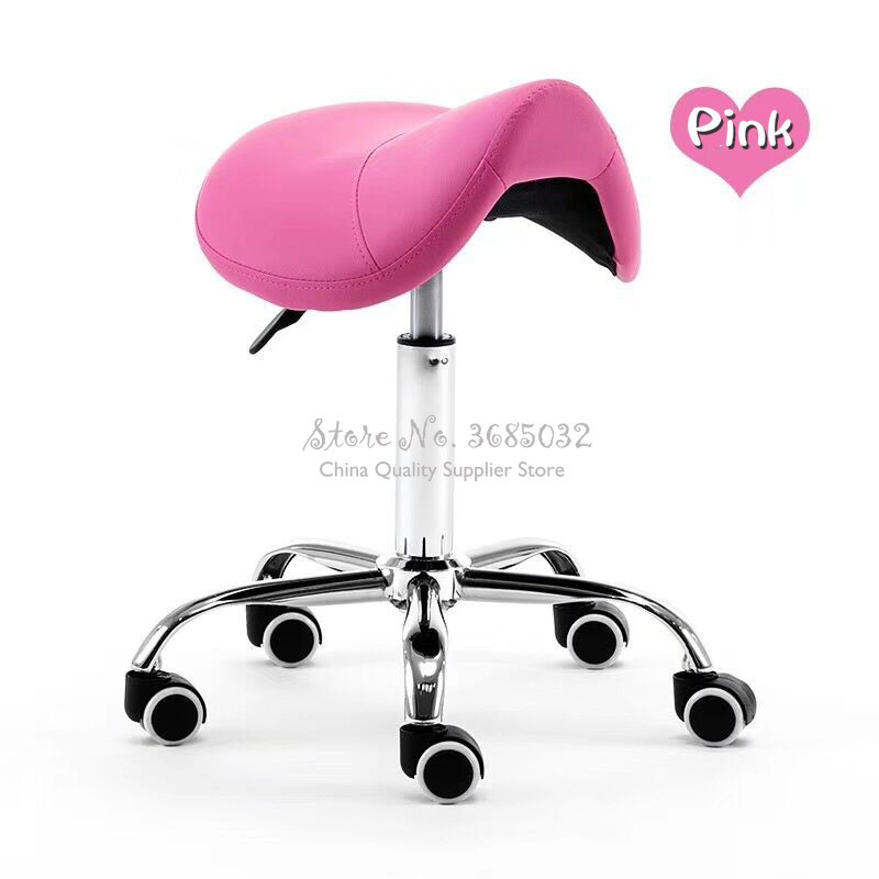 Pink PU Massage Pedicure Chair Stool Saddle Leather Upholstery Spa ...