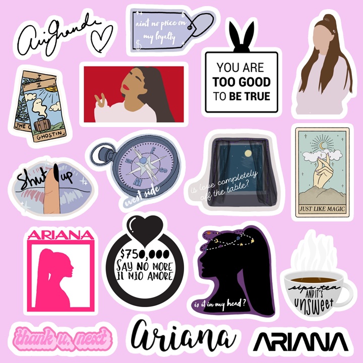 50 pcs. | 15pcs ARIANA GRANDE stickers | water proof | ARIANATOR ...