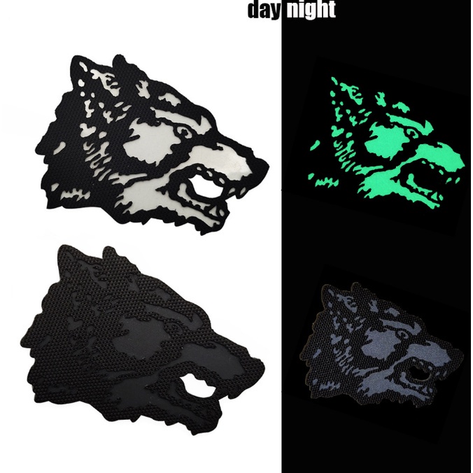 Armband luminous wolf patch luminous Velcro patch wolf head