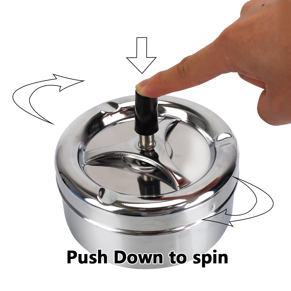 Stainless Steel For Home Office Hotel Spinning Plain Ashtray C igarette ...