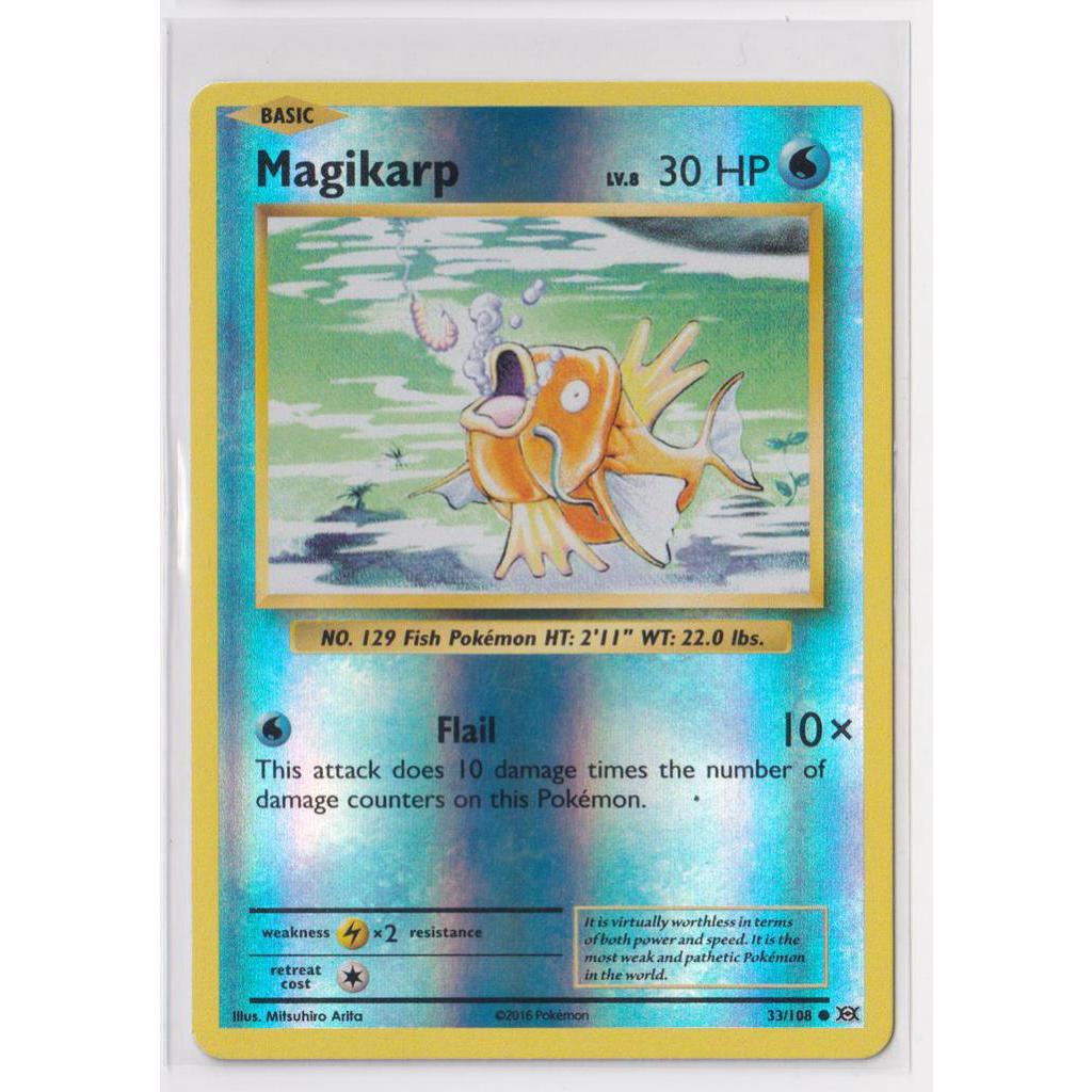 Magikarp 33/108 - Common Reverse Holo - XY: Evolutions (Pokemon Card ...