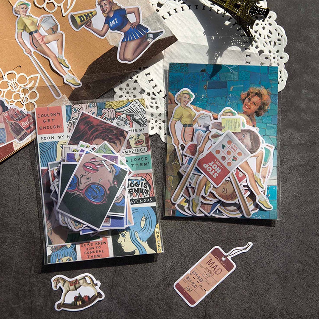 ST062 60 pcs Vintage Series Sticker Pack | Shopee Philippines