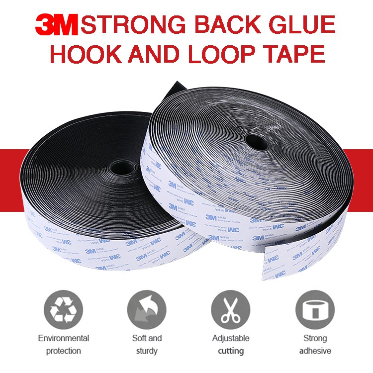 3m Tape 16mm Width Strong Self Adhesive Velcro Tape Hook And Loop Tape  Fastener Sticky Home Diy Tools 3meters/roll
