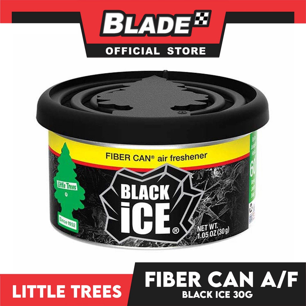 Little Trees Fiber Can Air Freshener 30g (Black Ice) Fiber Can Provides