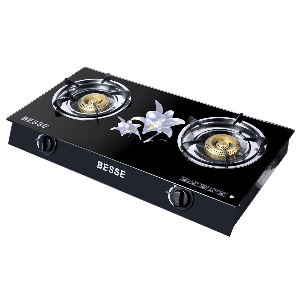Double Burner Glass Stove Stainless Steel Top Double Burner Gas Stove