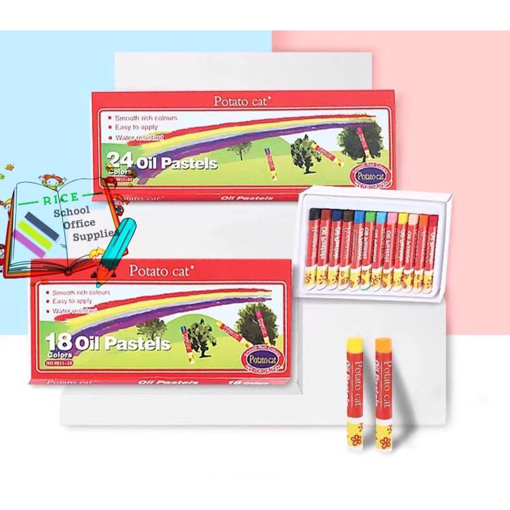 Rice 12Color/24Color Oil Pastels Colour Set | Shopee Philippines