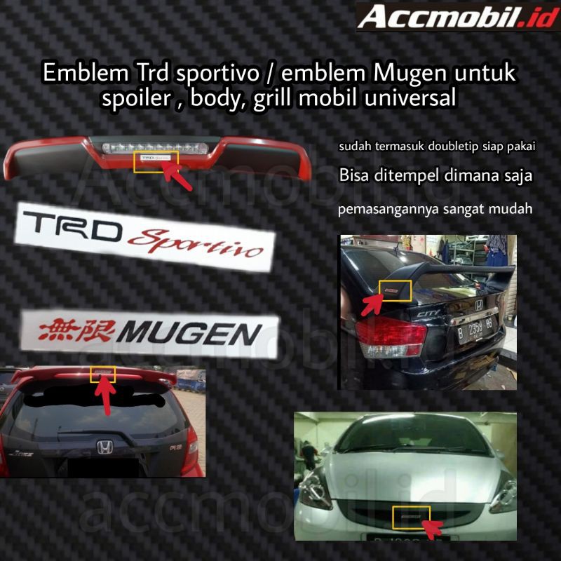 Mugen Emblem Trd Sportivo Emblem For Universal Car Body Grill Spoiler 