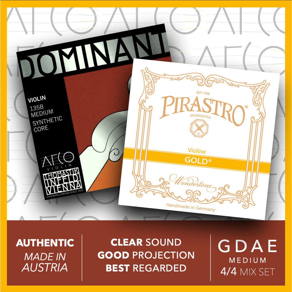 DOMINANT GDA & PIRASTRO GOLD E violin strings set ARCO Violin Shopee Philippines