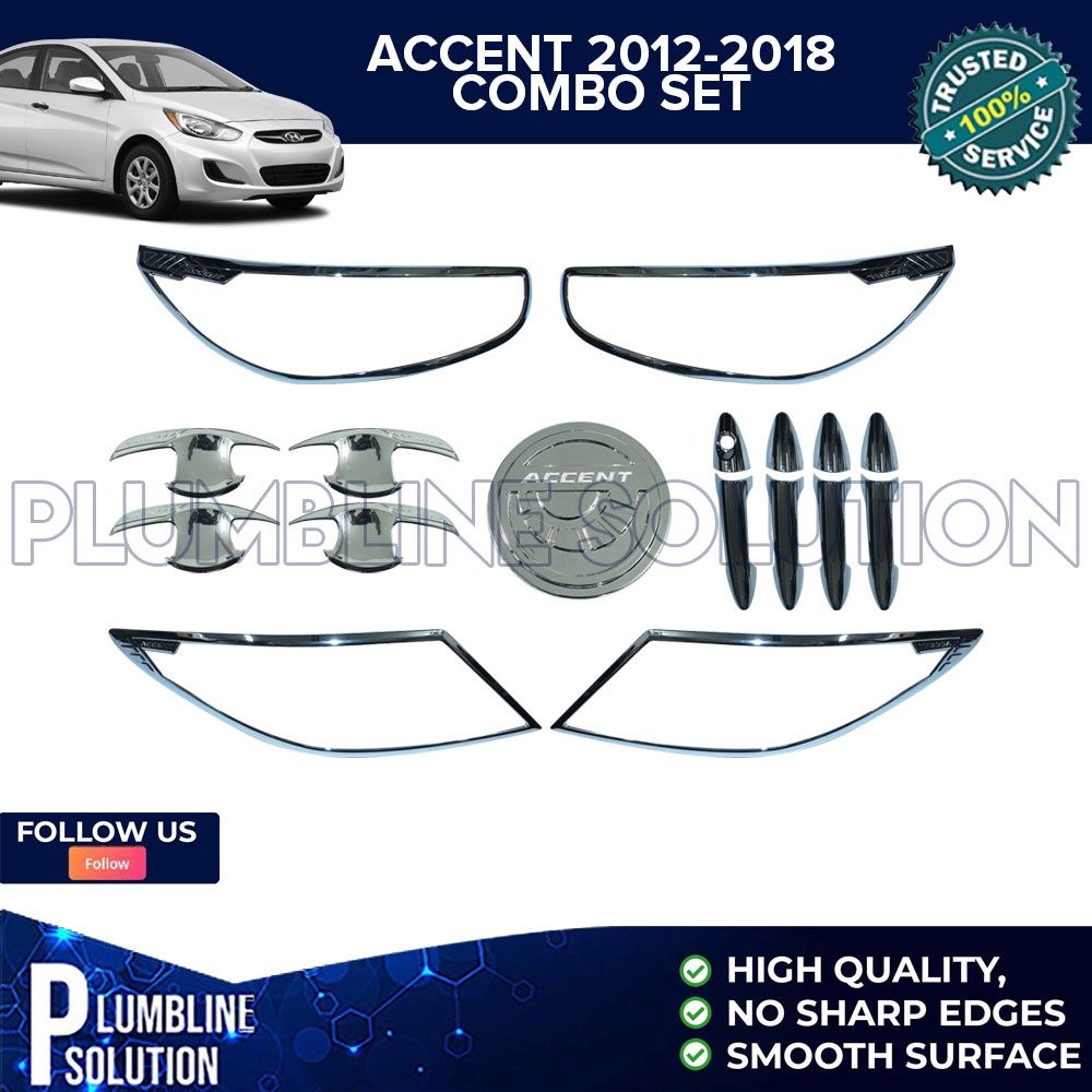 Hyundai Accent Sedan 2012 2013 2014 2015 2016 2017 2018 Chrome