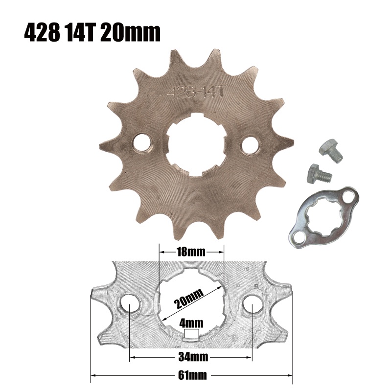 428# Chain 17 20mm 10T-19T Front Engine Sprocket For KAYO BSE SSR SDG ...