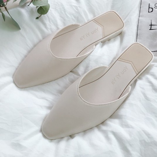 【LaLa】Korean Fashionable design loafer shoes sandals flat for ladies ...