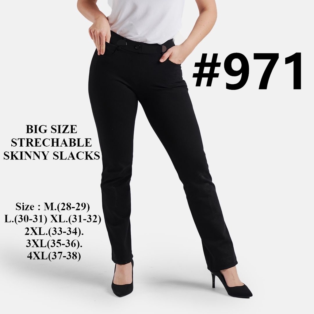 971 BIG SIZE LIGHTLY STRECHABLE SKINNY SLACKS w/2Western Pocket& No ...