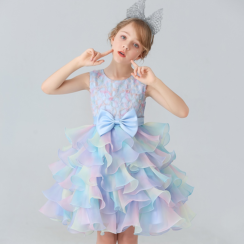Children's Cute Birthday Dress Sleeveless Girls Party Princess Dress