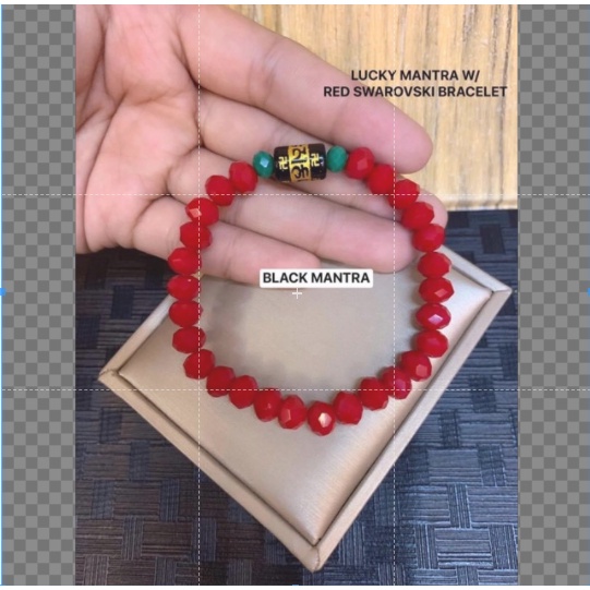 LUCKY CHARM PIN PIN LUCKY MANTRA W/ RED SWAROVSKI BRACELET