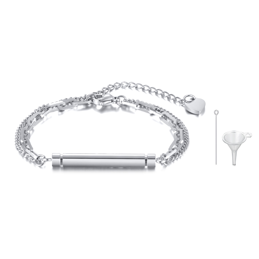 Vnox Cylinder Creamtion Bracelet for Ashes Urn Jewelry Stainless Steel  Keepsake Memorial Urn Bangle Ashes Holder