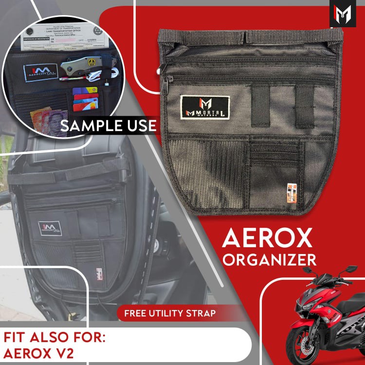 UNDER SEAT ORGANIZERS MOTORCYCLE / TOPBOX ORGANIZER / TOOLPOUCH / UTILITY  STRAP by IMmortalMotoBag.