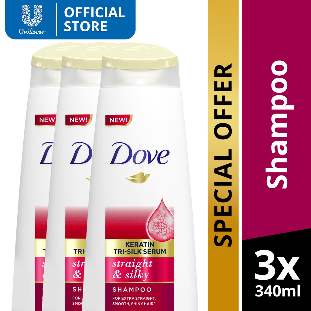 Dove Straight and Silky Smooth Hair Shampoo for Dry and Frizzy Hair