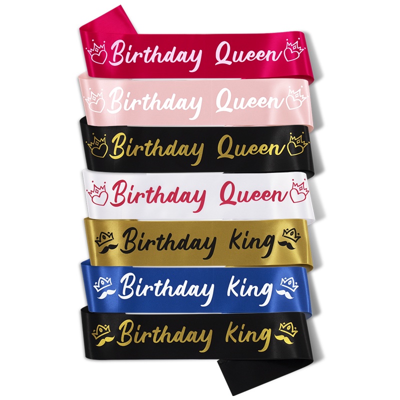 【New Design】Birthday King and Birthday Queen Sash Birthday Party