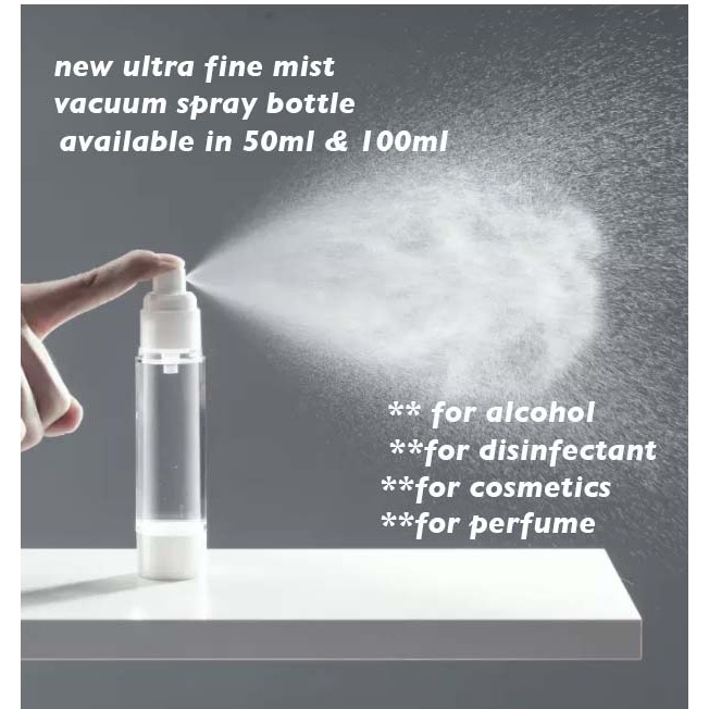 Vacuum Spray Bottle Ultra Mist UPG Sprayer Bottle 50ml & 100ml HS1015