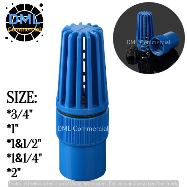 (DML1211) 1PC PVC Foot Valve w/ Strainer Foot Bottom Valve For Water