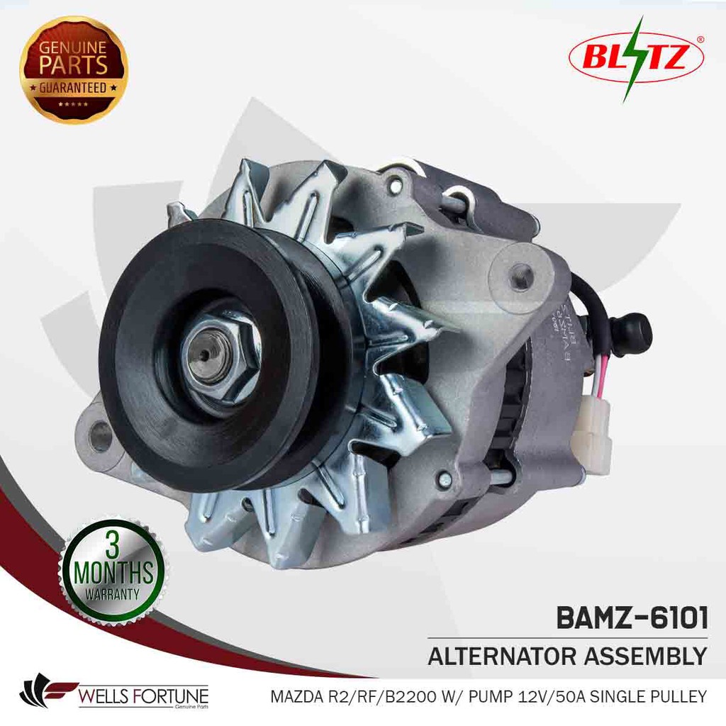 MAZDA R2 RF B2200 12V 50A W/ PUMP SINGLE PULLEY BLITZ ALTERNATOR ...