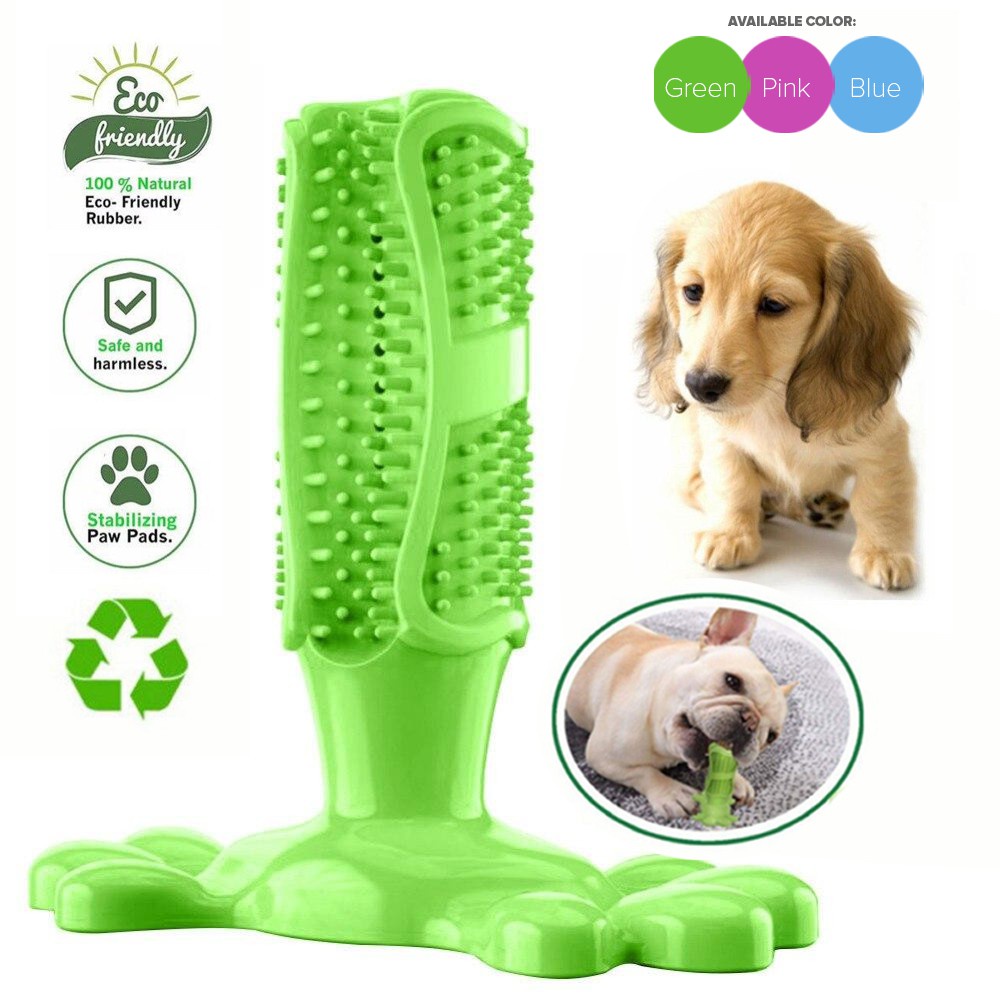 Pet Dog Toothbrush Chew Toys Doggy Teeth Brush Stick Rubber Cleaning