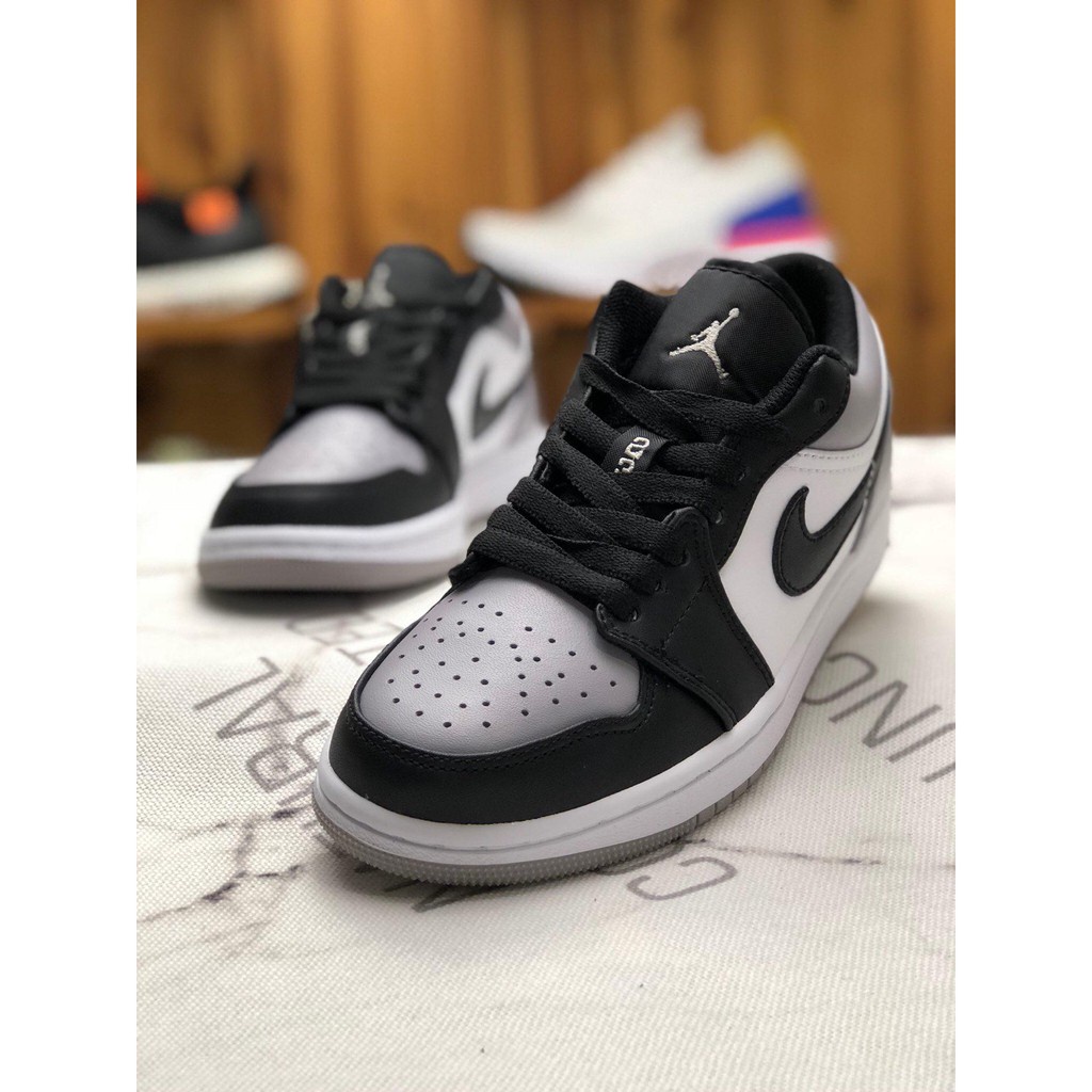 Nike Air Jordan 1 Low Grey Toe size 12 White Black Shopee