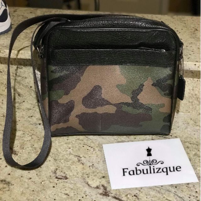 Coach camouflage sling bag sale