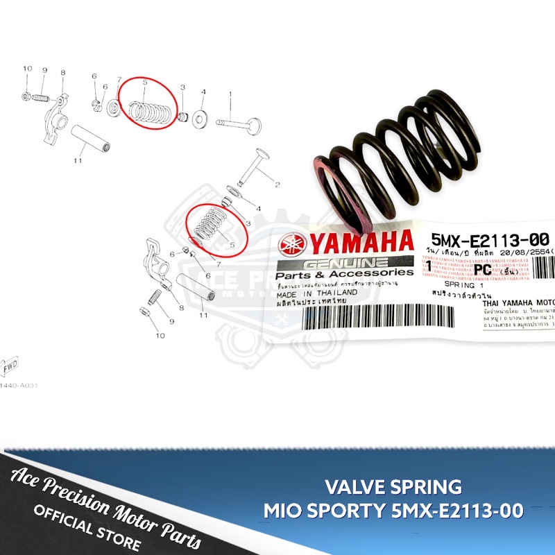 VALVE SPRING MIO SPORTY 5MXE211300 GENUINE Shopee Philippines