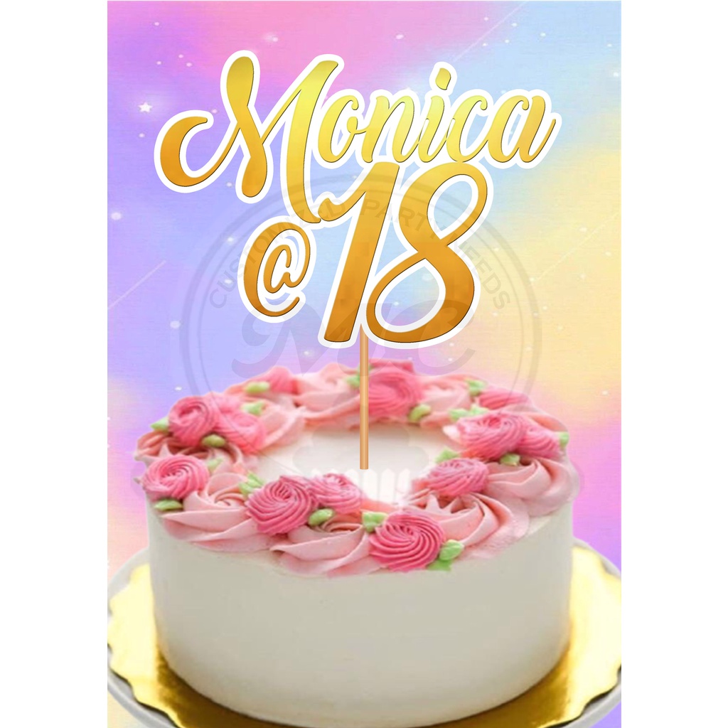 Customized Cake topper (name &age only) | Shopee Philippines